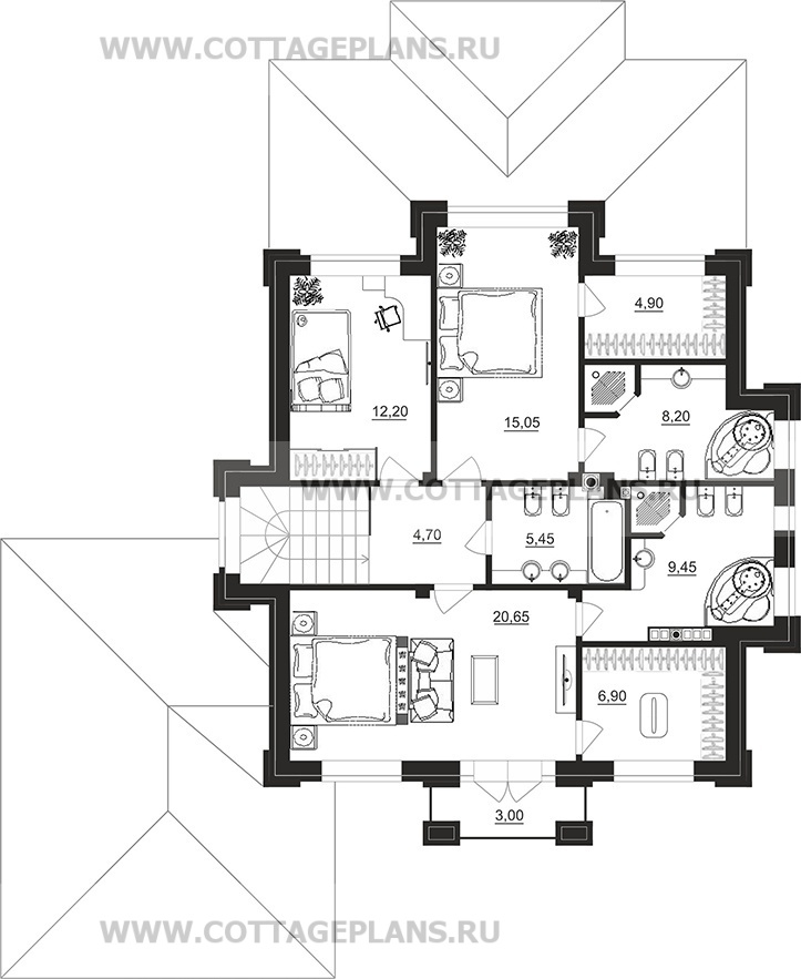 Поэтажные планы проект дома 100-90 общ. площадь 201,50 м2