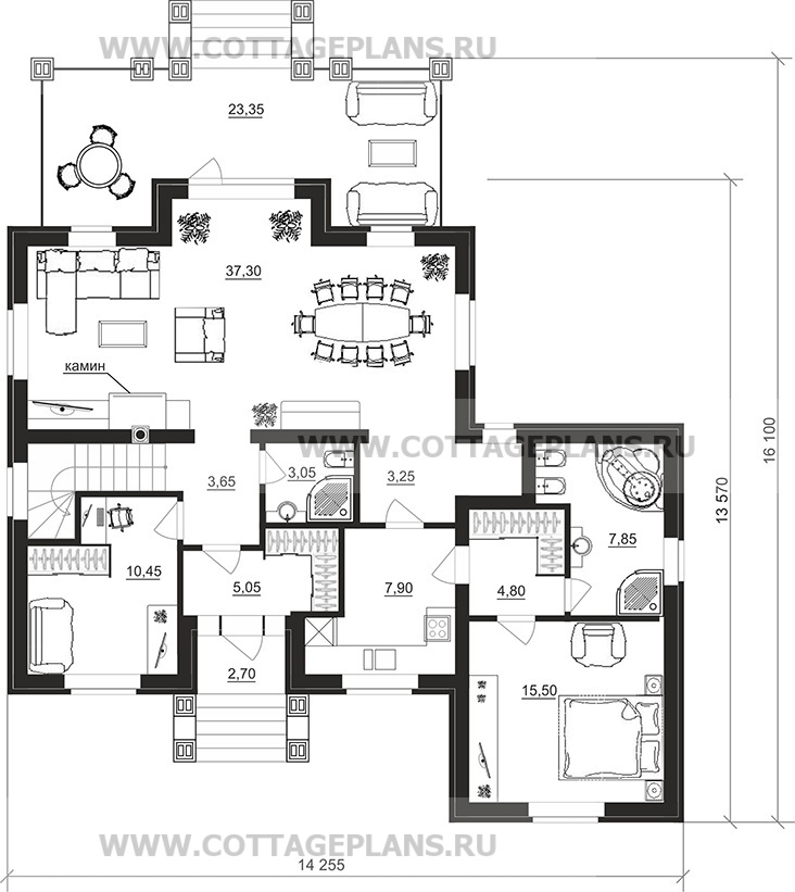Поэтажные планы проект дома 78-03 общ. площадь 260,40 м2