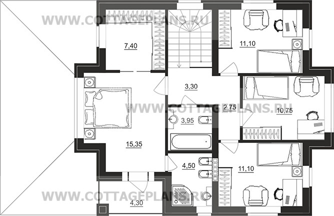 Поэтажные планы проект дома 92-96 общ. площадь 157,45 м2