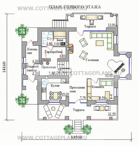 Поэтажные планы проект дома 31-01 общ. площадь 259,4м2