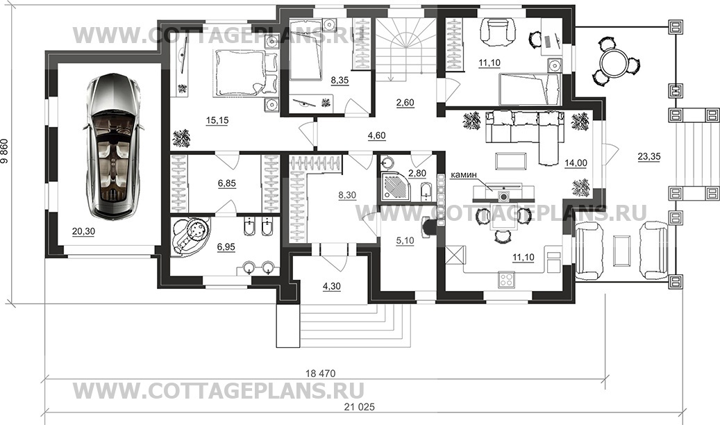 Поэтажные планы проект дома 201-67 общ. площадь 281,65 м2