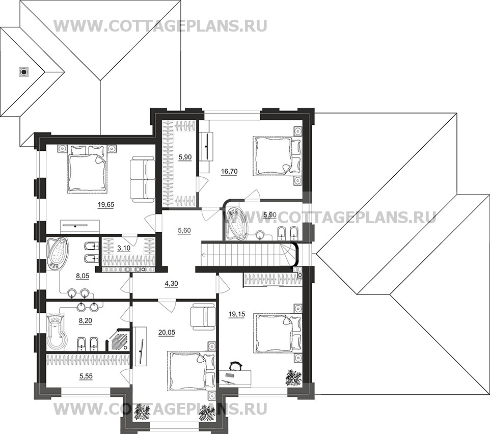 Поэтажные планы проект дома 205-30 общ. площадь 431,65 м2