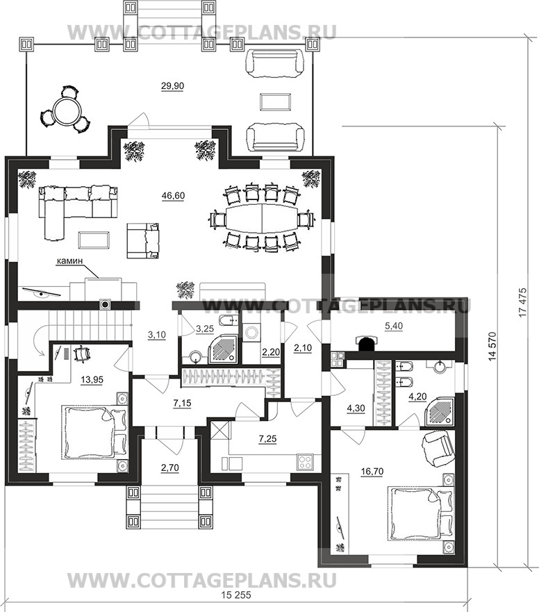 Поэтажные планы проект дома 77-86 общ. площадь 205,05 м2