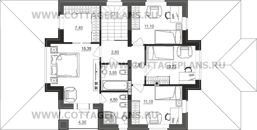 Поэтажные планы проект дома 29-83 общ. площадь 167,15 м2