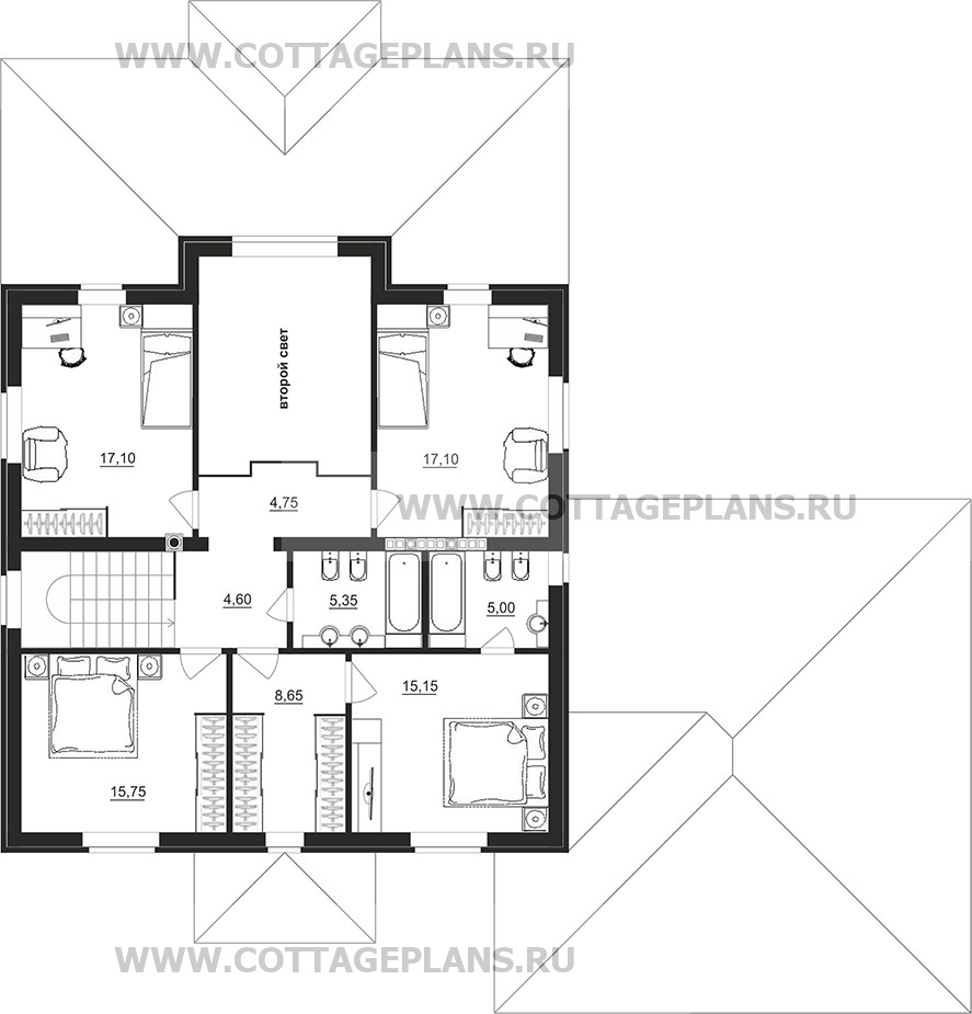 Поэтажные планы проект дома 78-14 общ. площадь 365,40м2