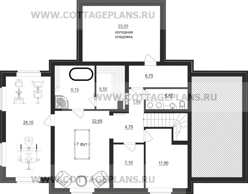 Поэтажные планы проект дома 93-26 общ. площадь 327,00 м2