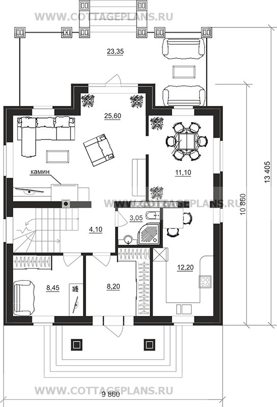 Поэтажные планы проект дома 71-39 общ. площадь 220,20 м2