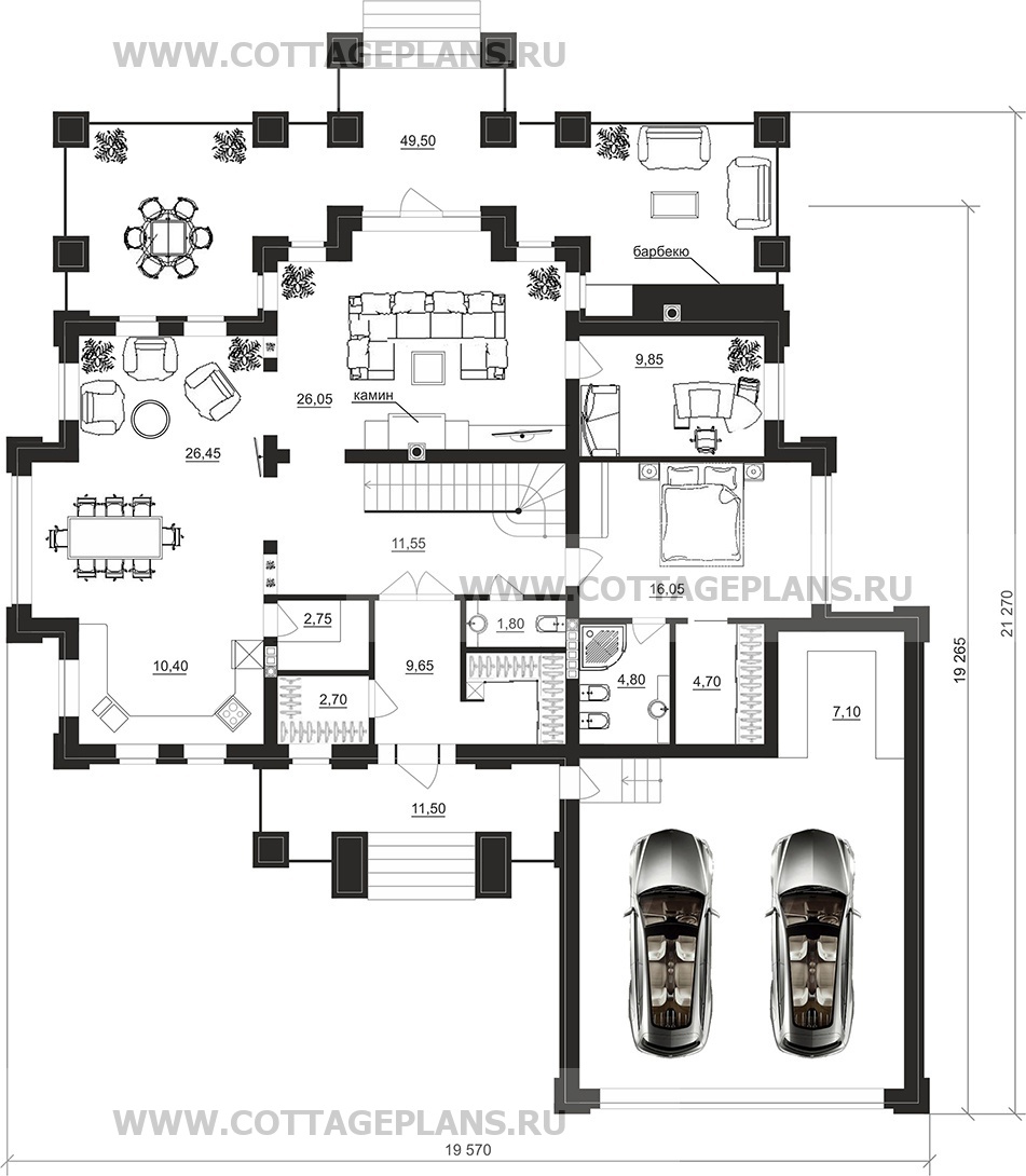 Поэтажные планы проект дома 201-27 общ. площадь 433,05 м2