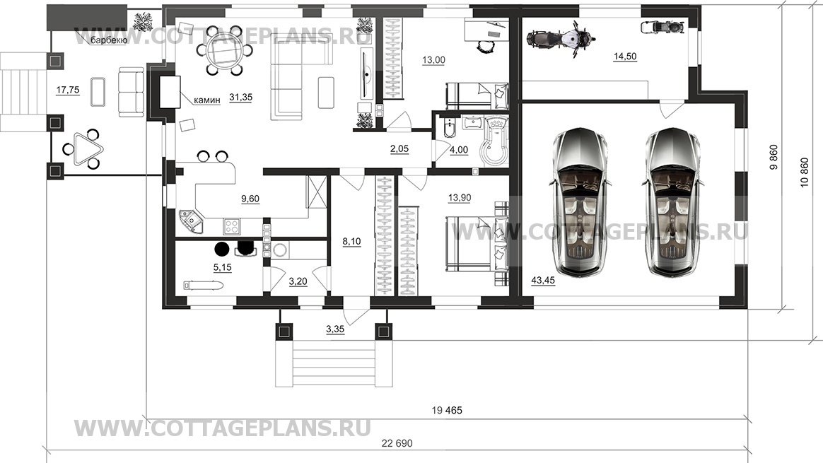 Поэтажные планы проект дома 702-12 общ. площадь 148,85м2