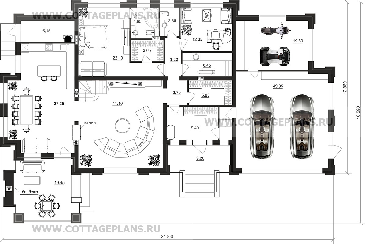 Поэтажные планы проект дома 102-40 общ. площадь 324,05 м2