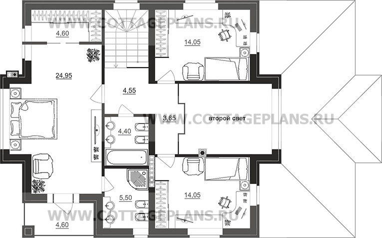 Поэтажные планы проект дома 101-51 общ. площадь 256,05 м2