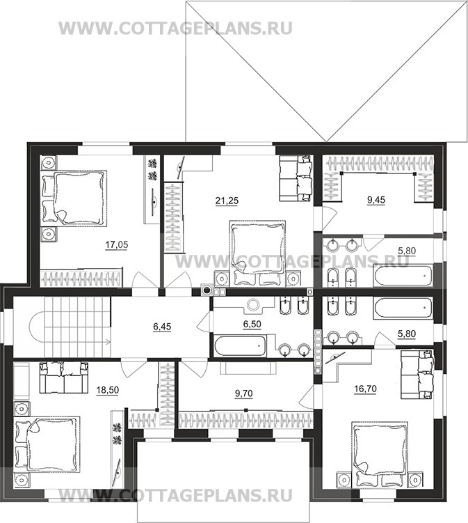 Поэтажные планы проект дома 83-08 общ. площадь 236,35 м2