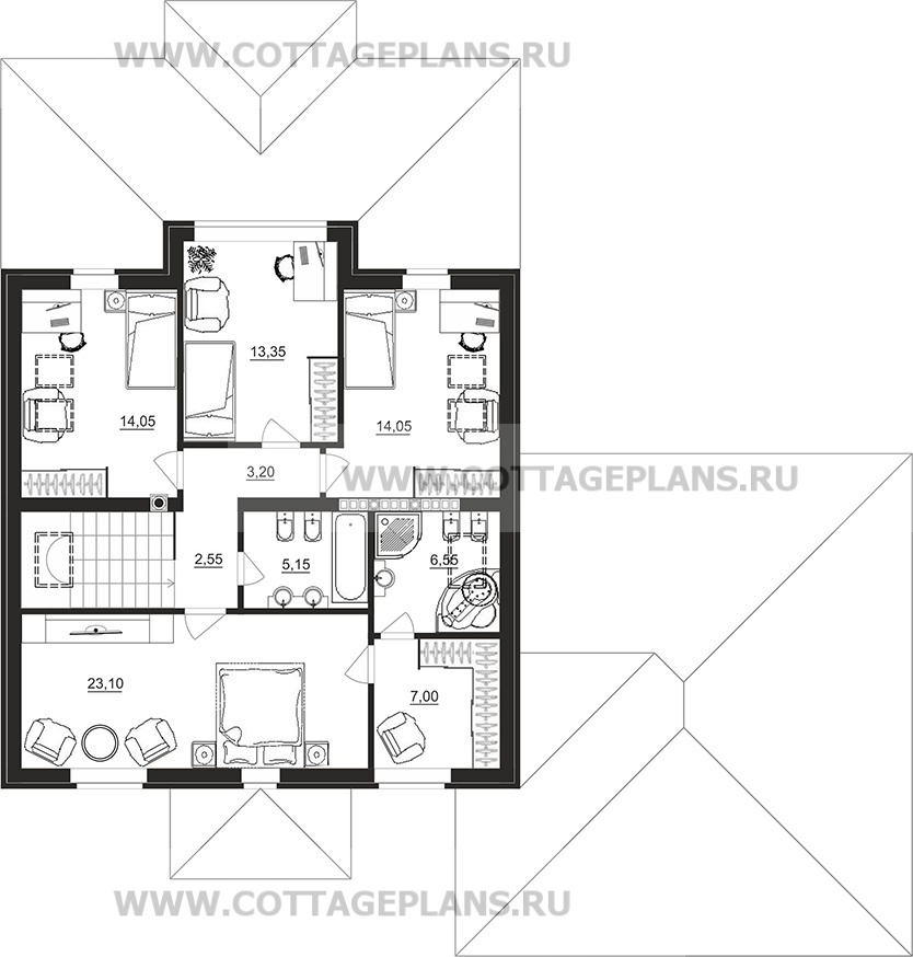 Поэтажные планы проект дома 98-92 общ. площадь 321,20 м2