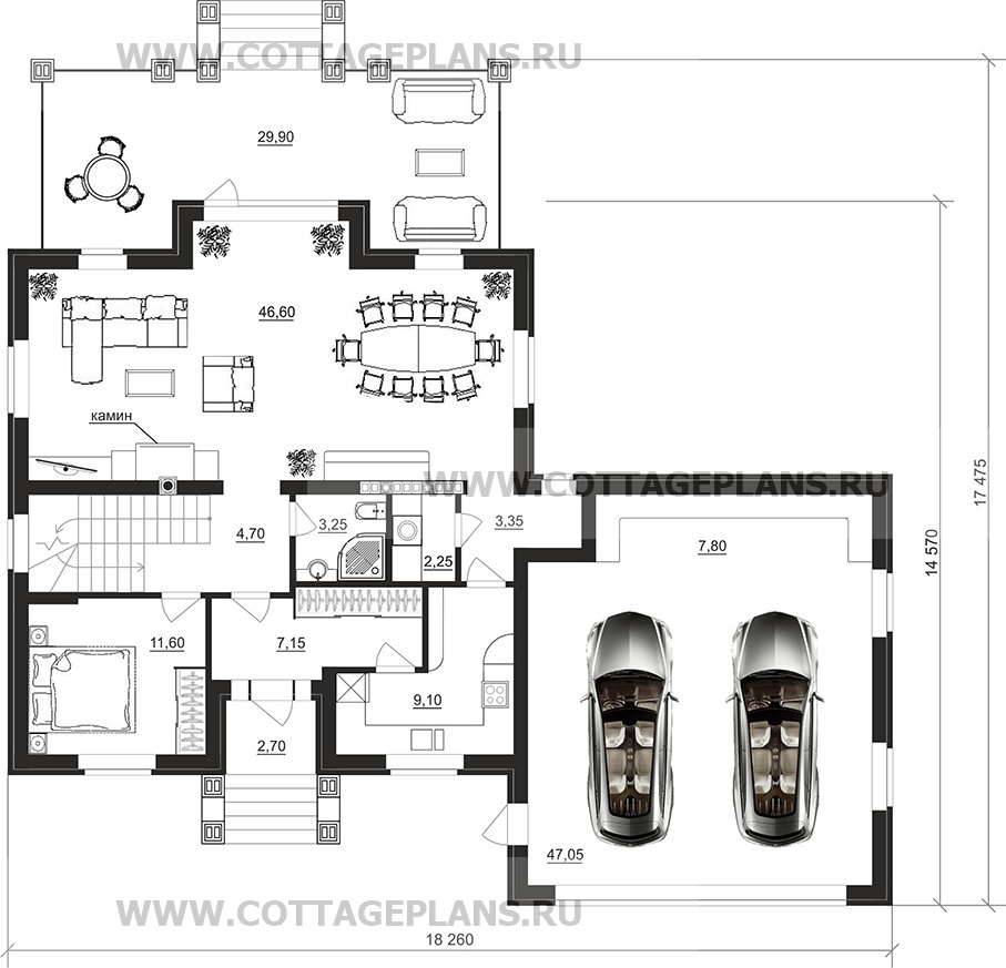 Поэтажные планы проект дома 201-12 общ. площадь 308,25 м2
