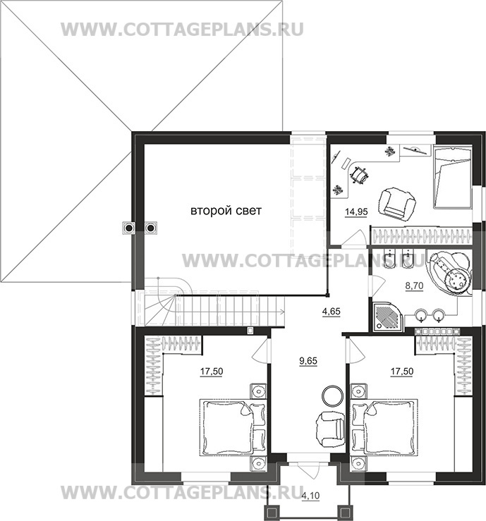 Поэтажные планы проект дома 95-12 общ. площадь 175,10 м2