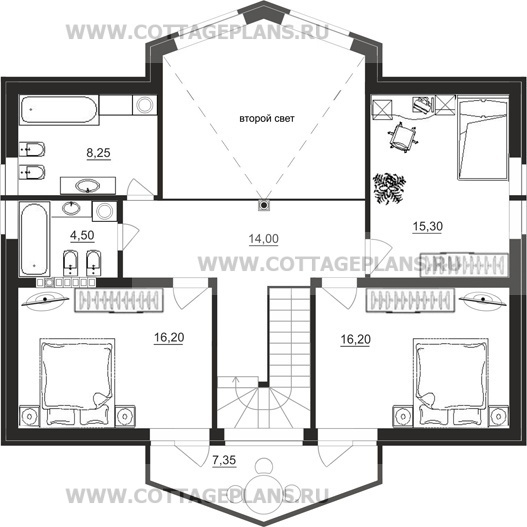 Поэтажные планы проект дома 97-76 общ. площадь 170,40 м2