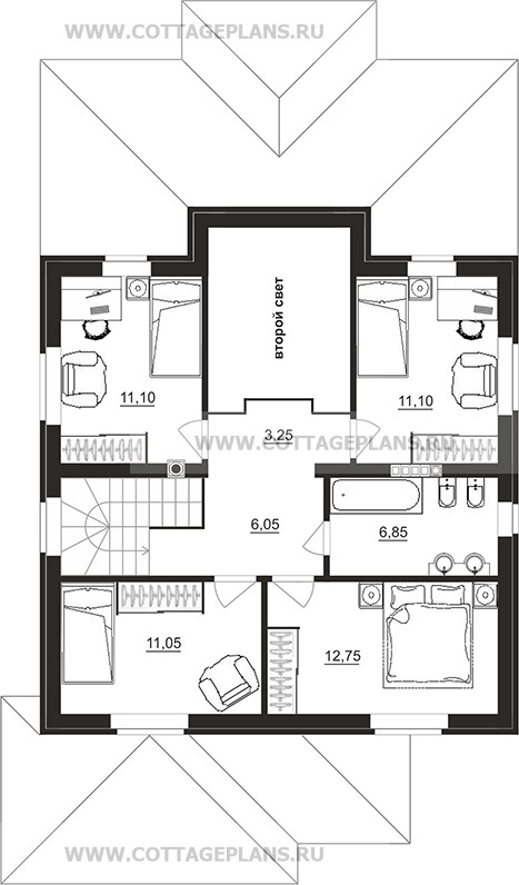 Поэтажные планы проект дома 206-15 общ. площадь 139,55 м2