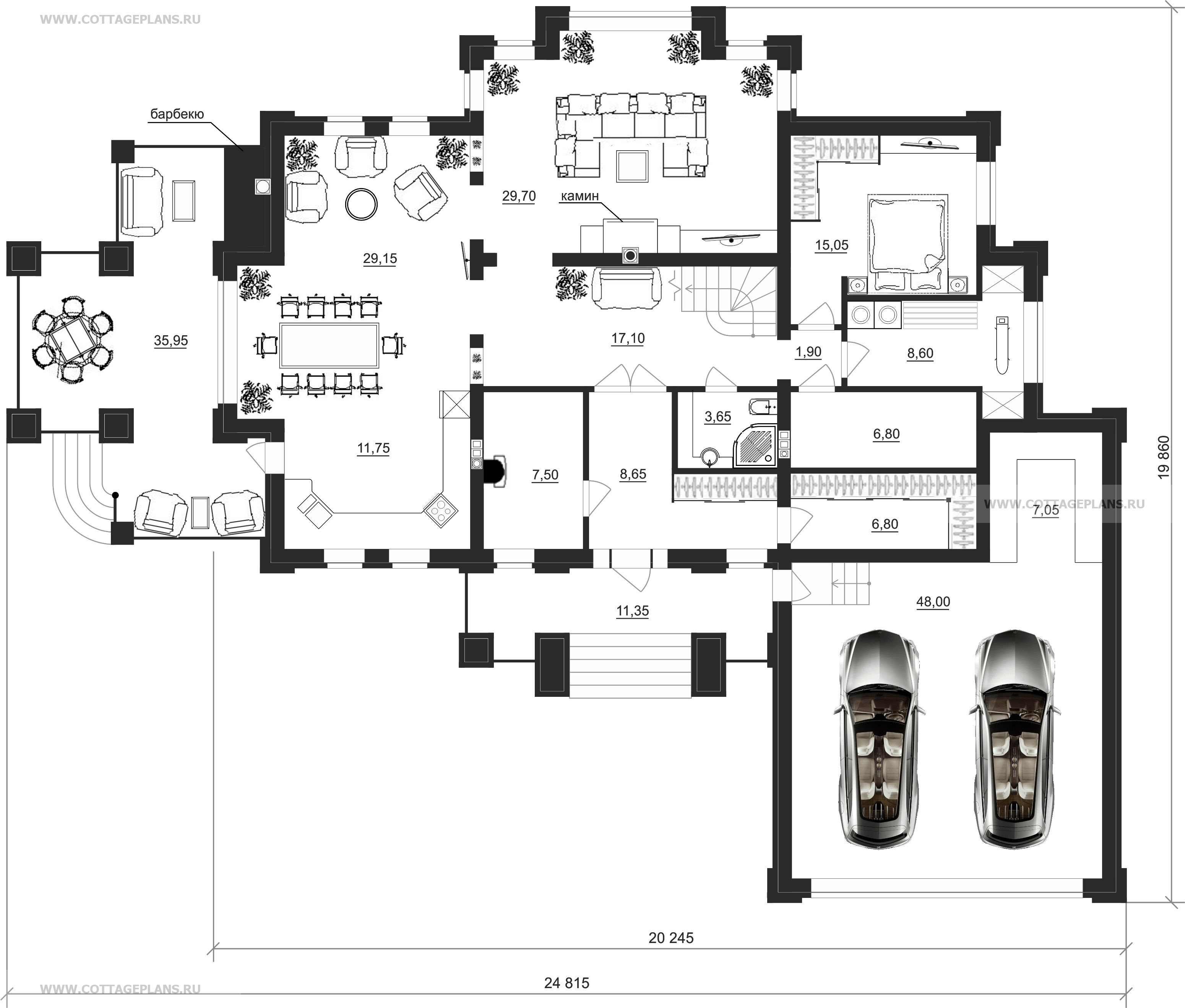 Поэтажные планы проект дома 200-35 общ. площадь 344,70 м2