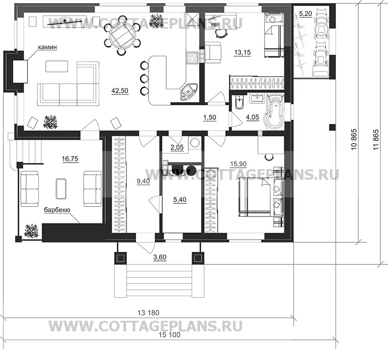 Поэтажные планы проект дома 700-55 общ. площадь 93,95м2