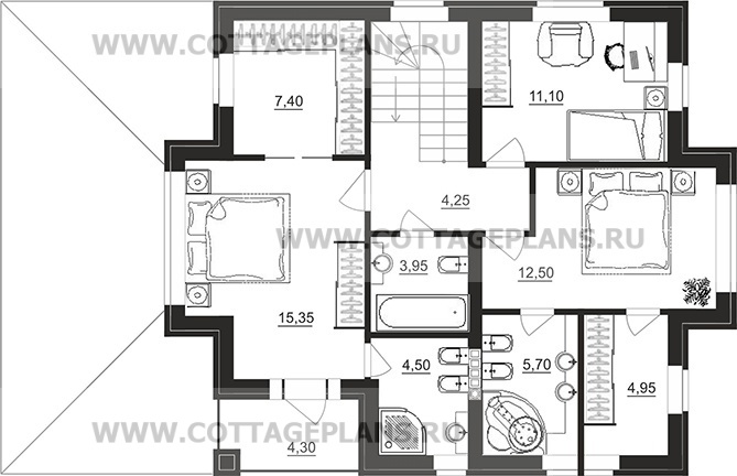 Поэтажные планы проект дома 93-96 общ. площадь 223,20 м2