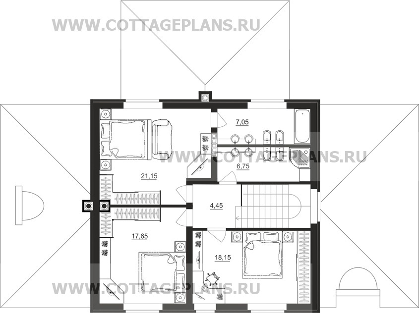 Поэтажные планы проект дома 92-27 общ. площадь 202,55 м2
