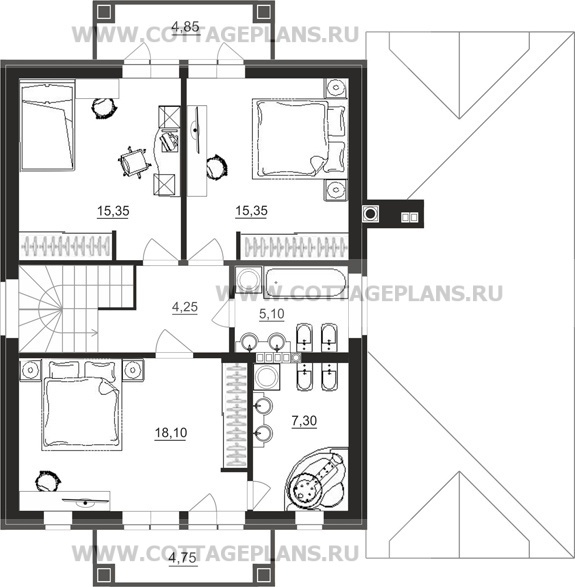 Поэтажные планы проект дома 14-17 общ. площадь 169,45 м2
