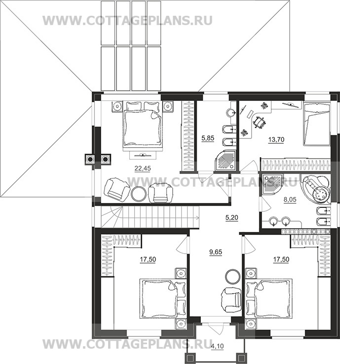 Поэтажные планы проект дома 76-25 общ. площадь 327,70 м2