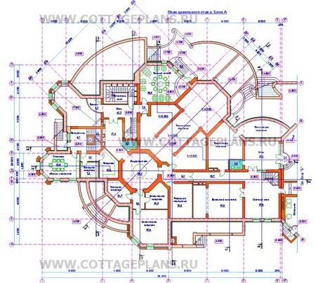 Поэтажные планы проект дома 35-20 общ. площадь 2971,9 м2