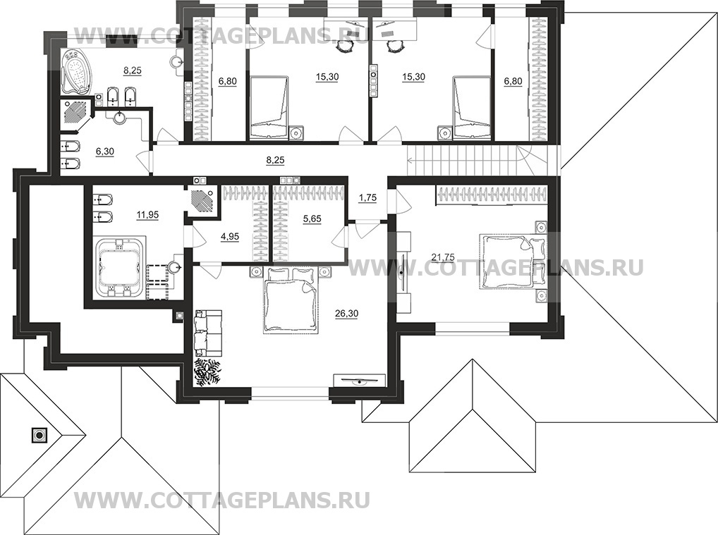 Поэтажные планы проект дома 103-70 общ. площадь 523,5 м2