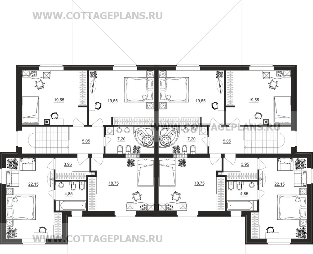 Поэтажные планы проект дома 09-13 общ. площадь 404,30 м2