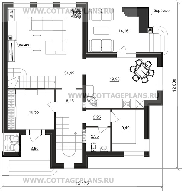 Поэтажные планы проект дома 105-53 общ. площадь 242,70 м2