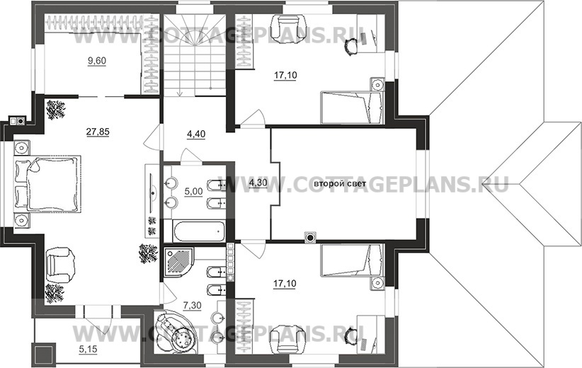 Поэтажные планы проект дома 100-46 общ. площадь 202,45 м2
