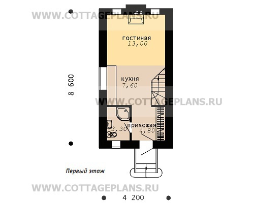 Поэтажные планы проект дома 58-69 общ. площадь 48,60м2