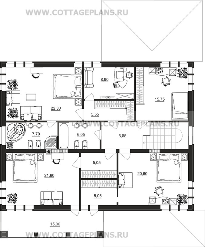 Поэтажные планы проект дома 20-98 общ. площадь 432,60 м2