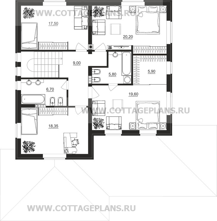 Поэтажные планы проект дома 15-80 общ. площадь 337,30 м2