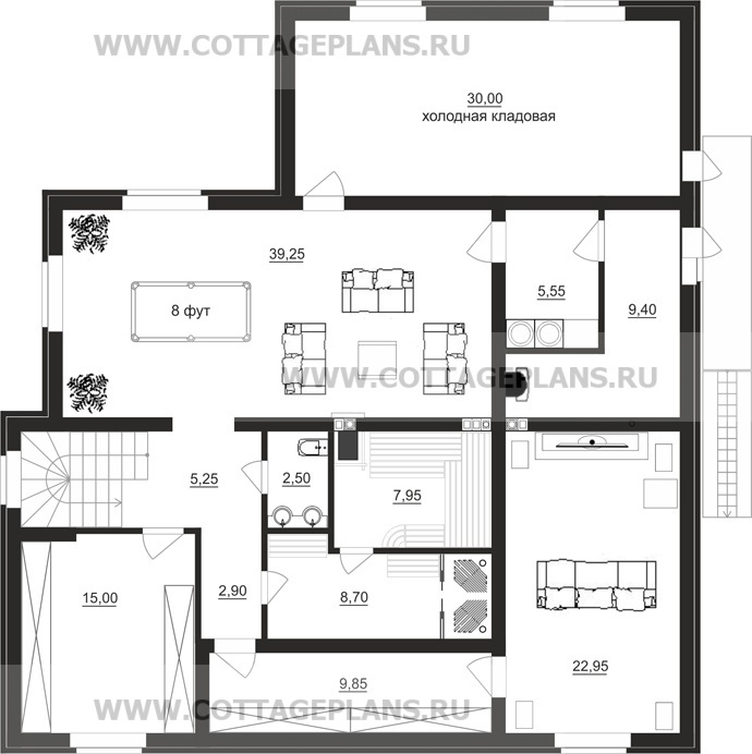 Поэтажные планы проект дома 84-53 общ. площадь 357,25 м2