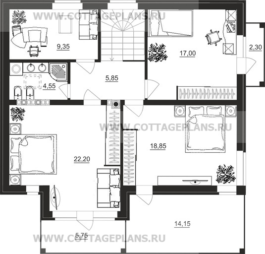 Поэтажные планы проект дома 21-40 общ. площадь 240,10 м2