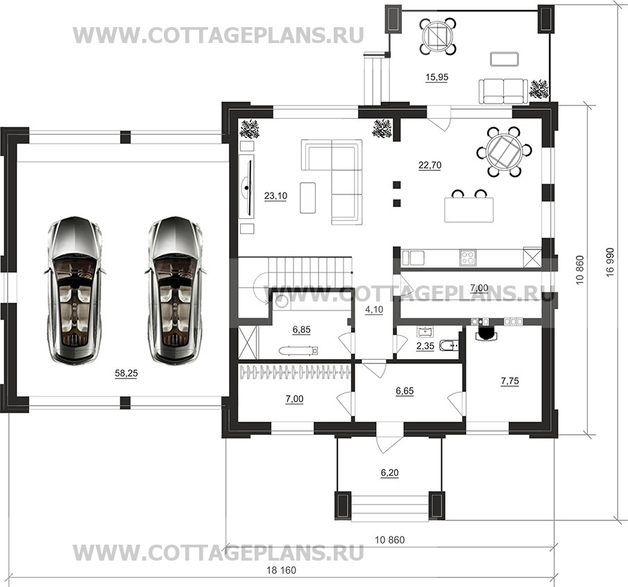 Поэтажные планы проект дома 206-55 общ. площадь 232,55м2