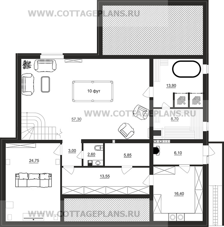 Поэтажные планы проект дома 22-69 общ. площадь 420,45 м2