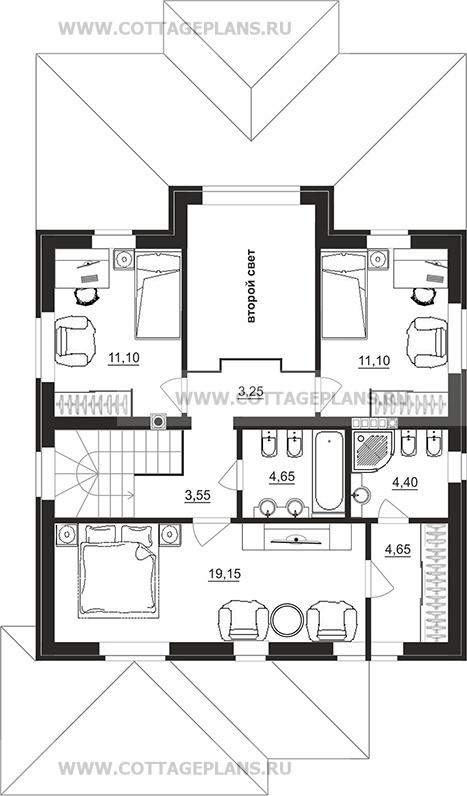Поэтажные планы проект дома 206-15 общ. площадь 139,55 м2
