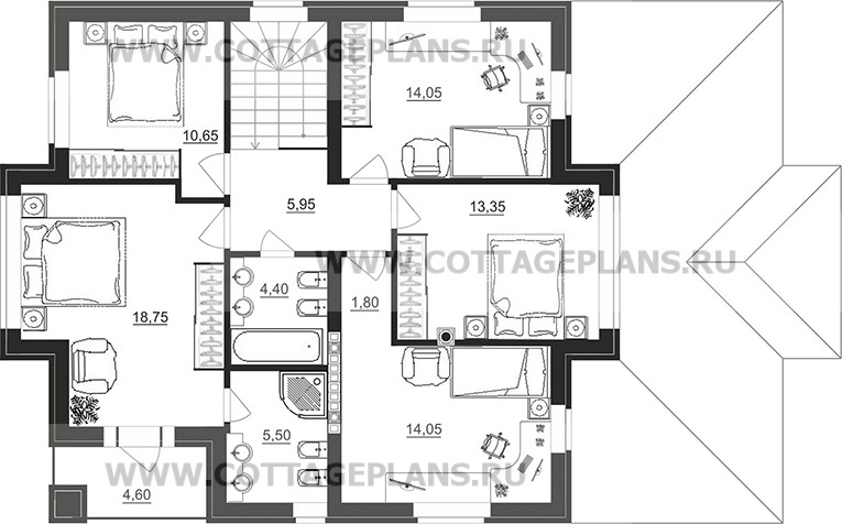 Поэтажные планы проект дома 71-80 общ. площадь 260,15 м2