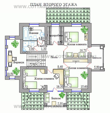 Поэтажные планы проект дома 31-01 общ. площадь 259,4м2