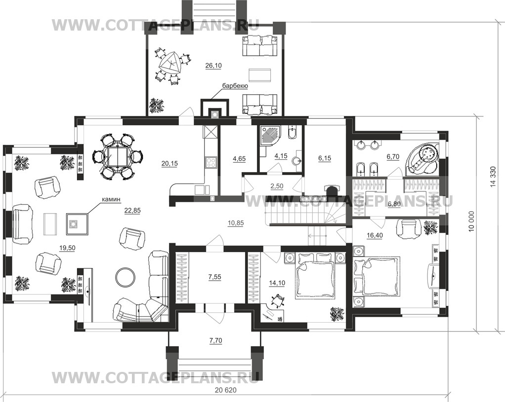 Поэтажные планы проект дома 92-88 общ. площадь 342,80 м2
