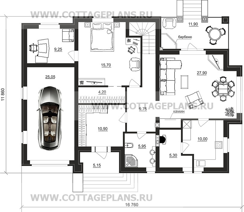 Поэтажные планы проект дома 75-66 общ. площадь 216,35 м2