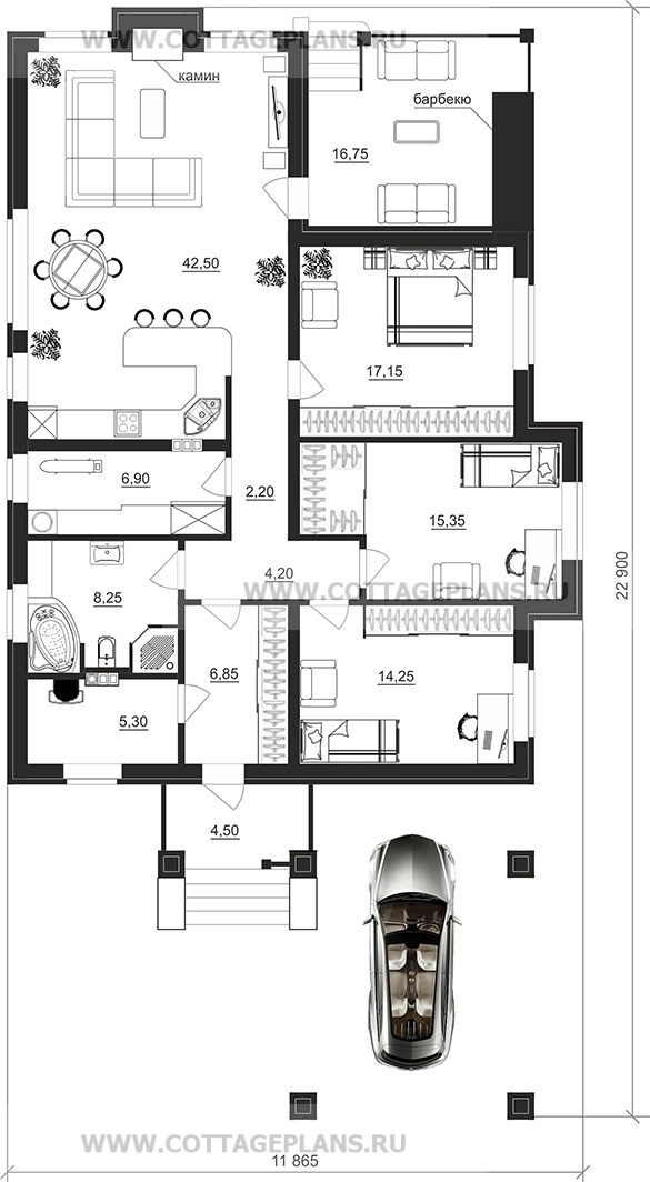 Поэтажные планы проект дома 700-19 общ. площадь 122,95 м2