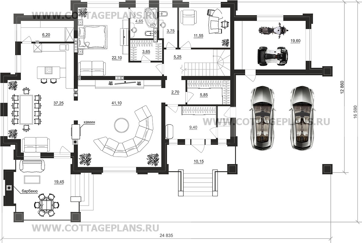 Поэтажные планы проект дома 103-64 общ. площадь 468,65 м2