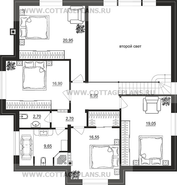 Поэтажные планы проект дома 104-72 общ. площадь 195,10 м2