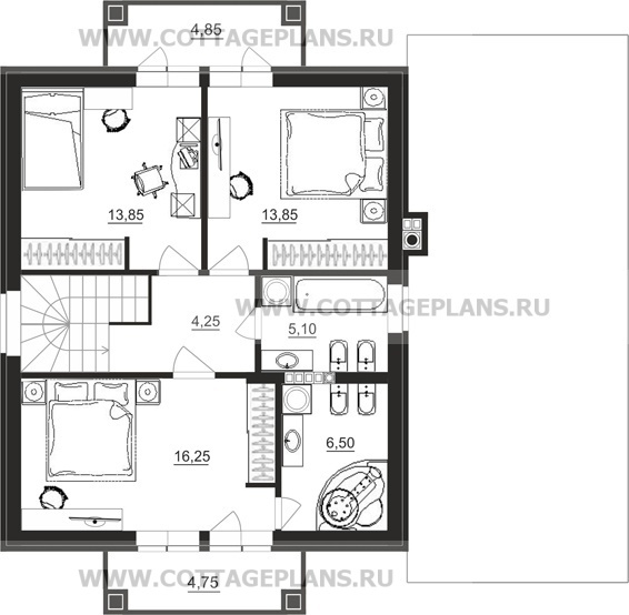Поэтажные планы проект дома 15-76 общ. площадь 169,90 м2