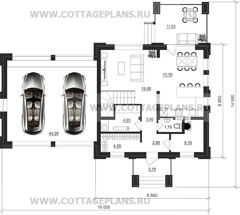Поэтажные планы проект дома 206-60 общ. площадь 137,95м2