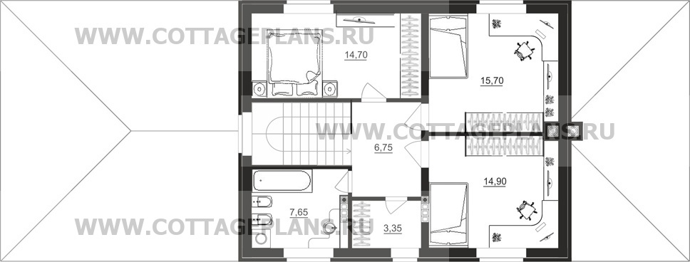 Поэтажные планы проект дома 71-41 общ. площадь 255,15 м2